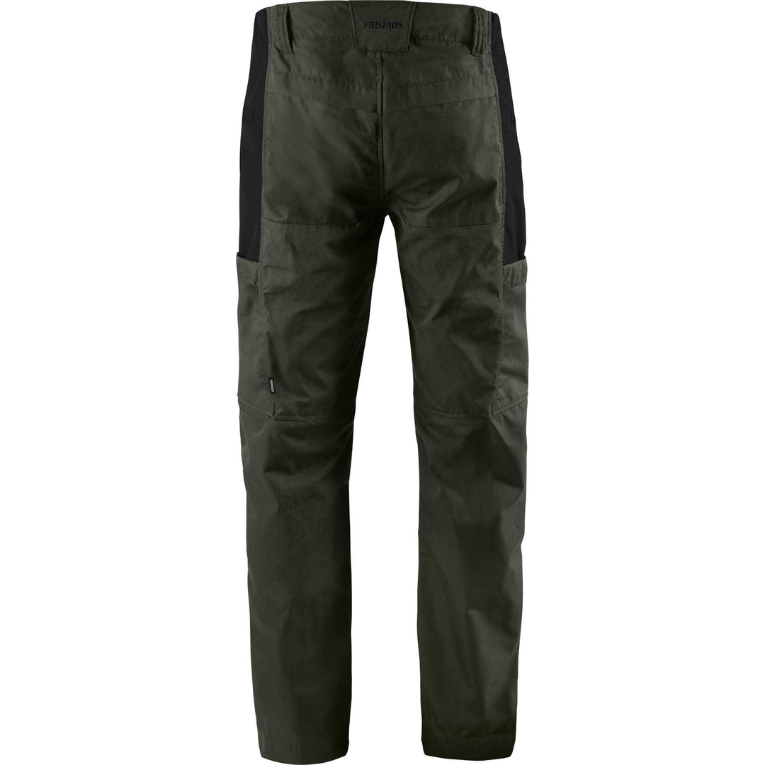 Fristads Service Lightweight Ripstop 4-Way-Stretch Panel Trousers - 2540 LWR Army Green/Black Back1#colour_army-green-black