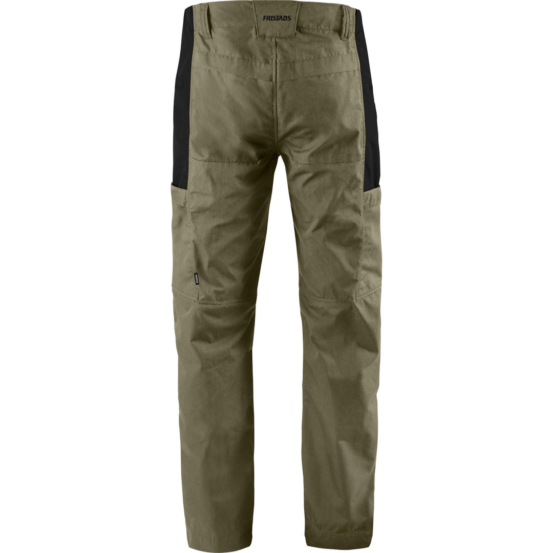 Fristads Service Lightweight Ripstop 4-Way-Stretch Panel Trousers - 2540 LWR Khaki/Black Back1#colour_khaki-black