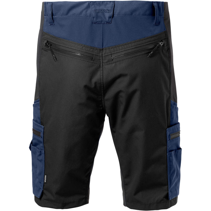 Fristads Service Lightweight Stretch Shorts - 2702 PLW Navy/Black Back1#colour_navy-black