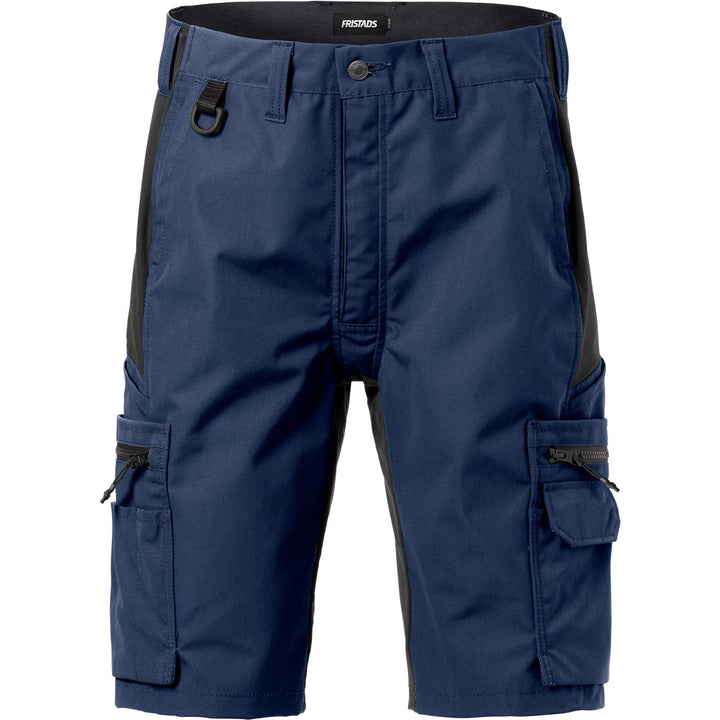Fristads Service Lightweight Stretch Shorts - 2702 PLW Navy/Black Front1#colour_navy-black