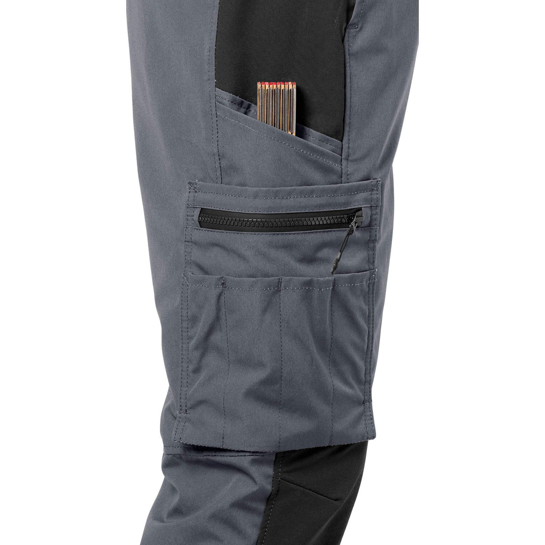 Fristads Service Lightweight Stretch Trousers - 2700 PLW Grey/Black Detail1#colour_grey-black