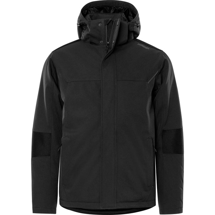 Fristads Softshell Stretch Insulated Winter Jacket - 1421 GSW Black Front1#colour_black