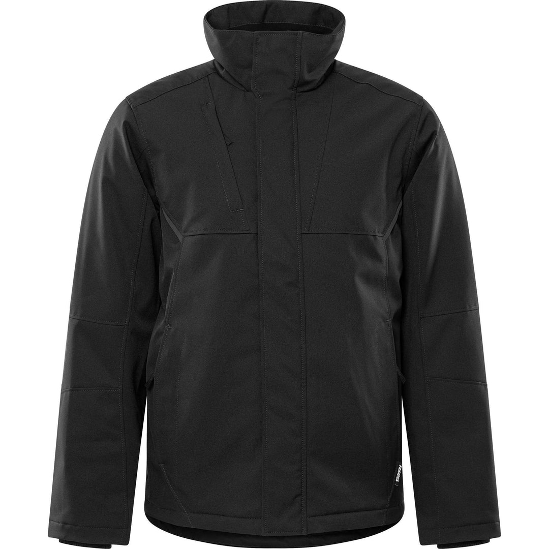 Fristads Softshell Stretch Windproof Water Repellent Winter Jacket - 4931 GSW Black Front1#colour_black