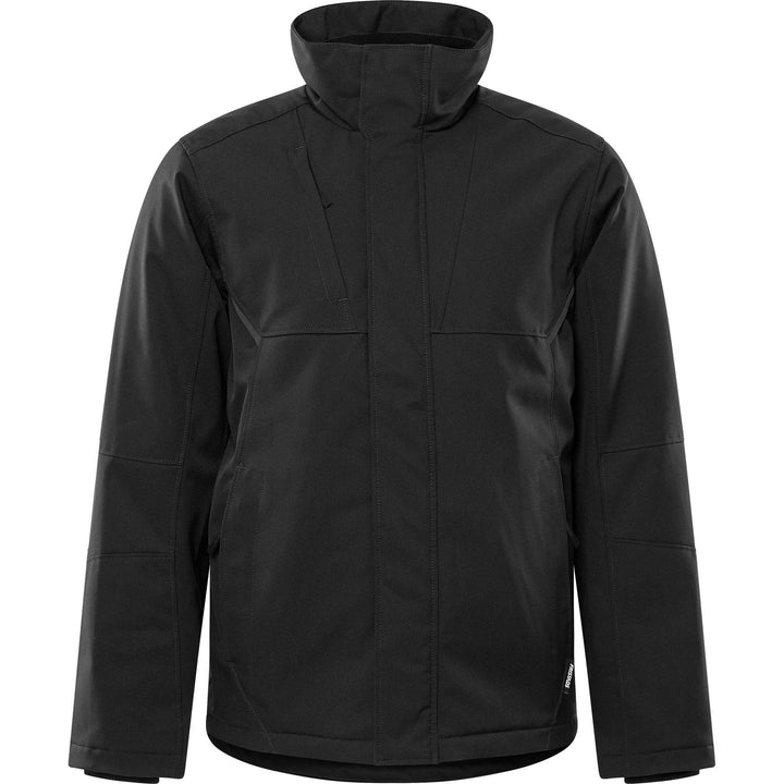 Fristads Softshell Stretch Windproof Water Repellent Winter Jacket - 4931 GSW Black Front1#colour_black