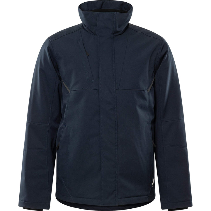 Fristads Softshell Stretch Windproof Water Repellent Winter Jacket - 4931 GSW Dark Navy Front1#colour_dark-navy
