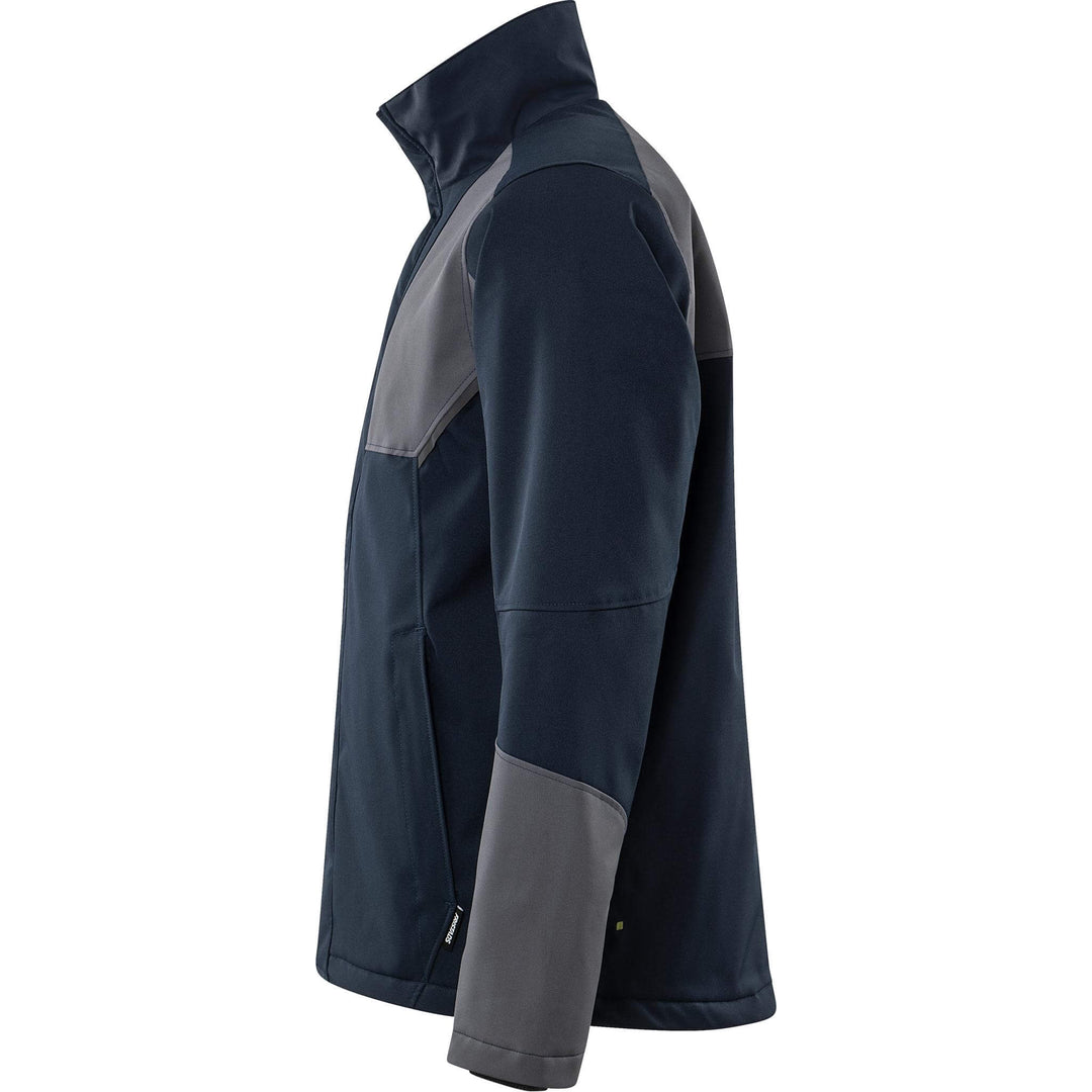Fristads Softshell Stretch Windproof Water Repellent Winter Jacket - 4931 GSW Dark Navy/Grey Back2#colour_dark-navy-grey