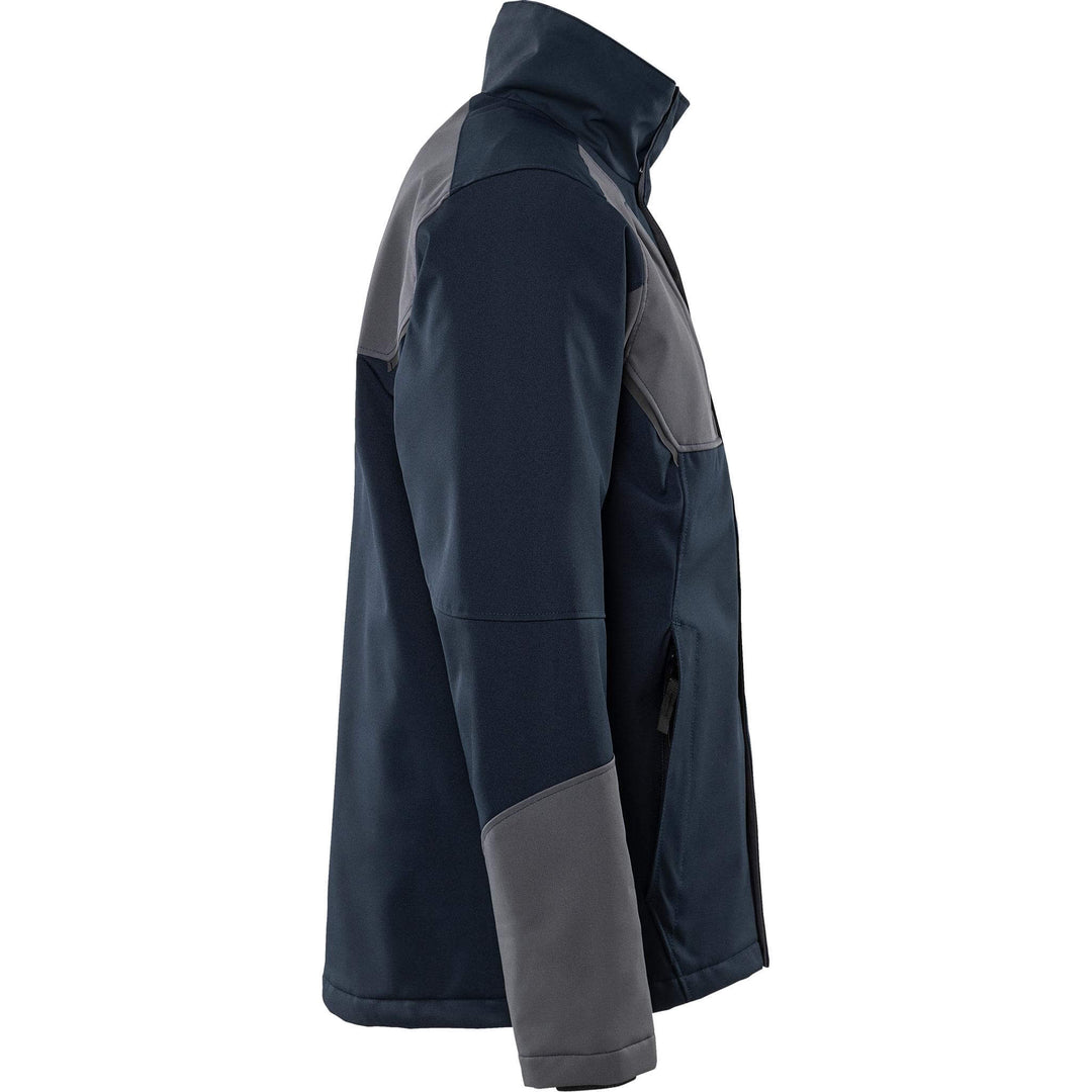 Fristads Softshell Stretch Windproof Water Repellent Winter Jacket - 4931 GSW Dark Navy/Grey Back3#colour_dark-navy-grey