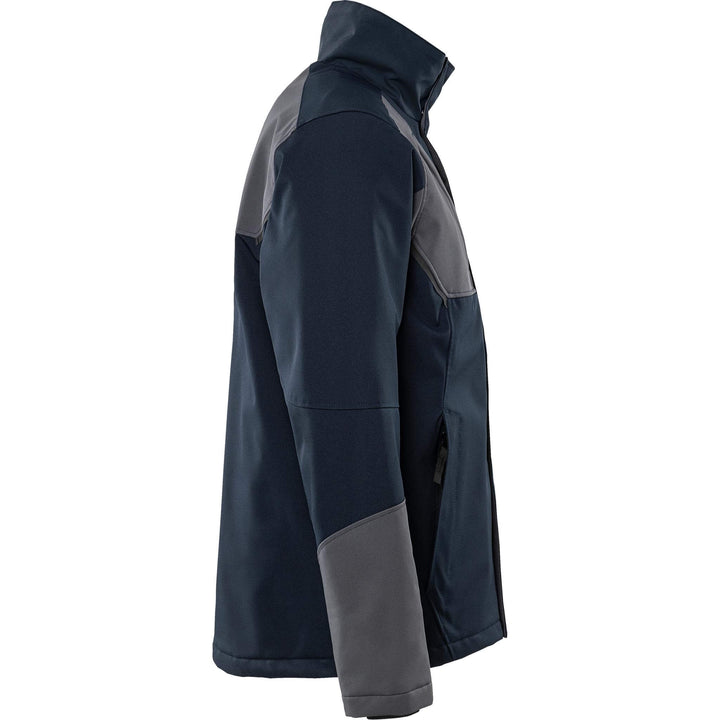 Fristads Softshell Stretch Windproof Water Repellent Winter Jacket - 4931 GSW Dark Navy/Grey Back3#colour_dark-navy-grey
