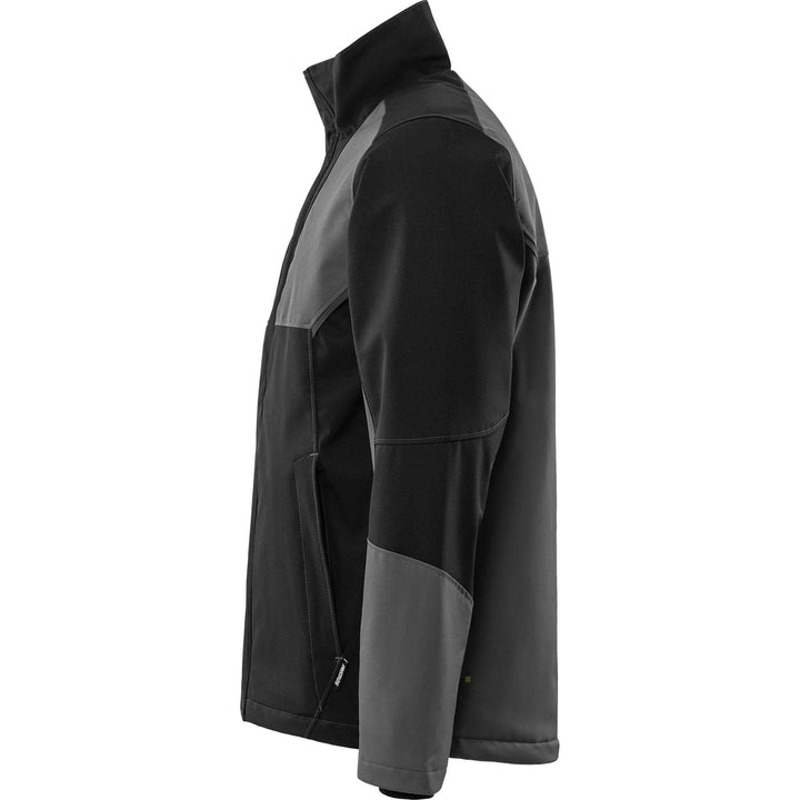 Fristads Softshell Stretch Windproof Water Repellent Winter Jacket - 4931 GSW Grey/Black Back2#colour_grey-black