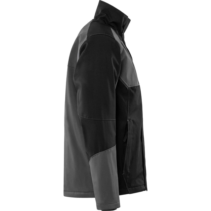 Fristads Softshell Stretch Windproof Water Repellent Winter Jacket - 4931 GSW Grey/Black Back3#colour_grey-black