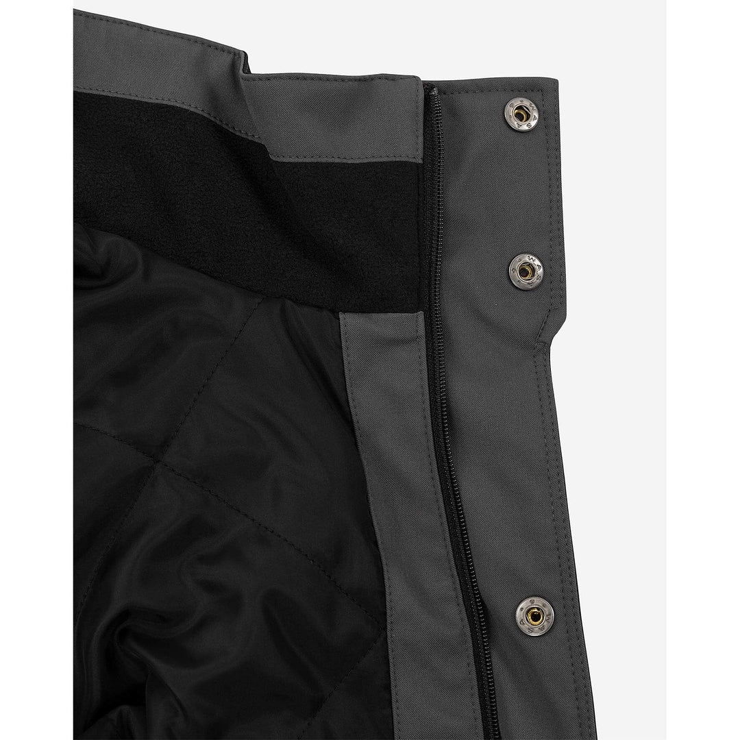 Fristads Softshell Stretch Windproof Water Repellent Winter Jacket - 4931 GSW Grey/Black Detail3#colour_grey-black