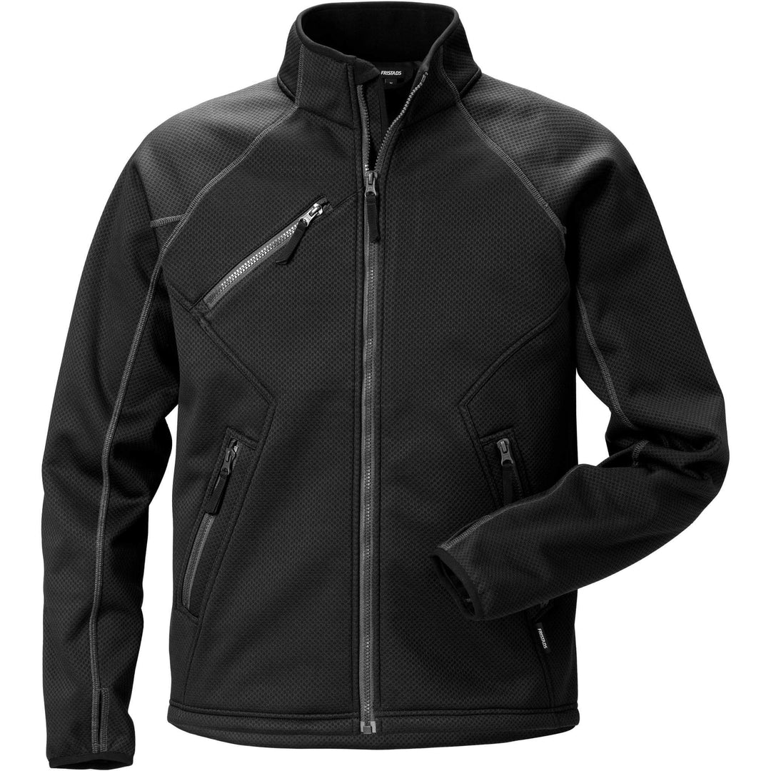 Fristads Stretch Softshell Jacket - 4905 SSF Black Front1#colour_black