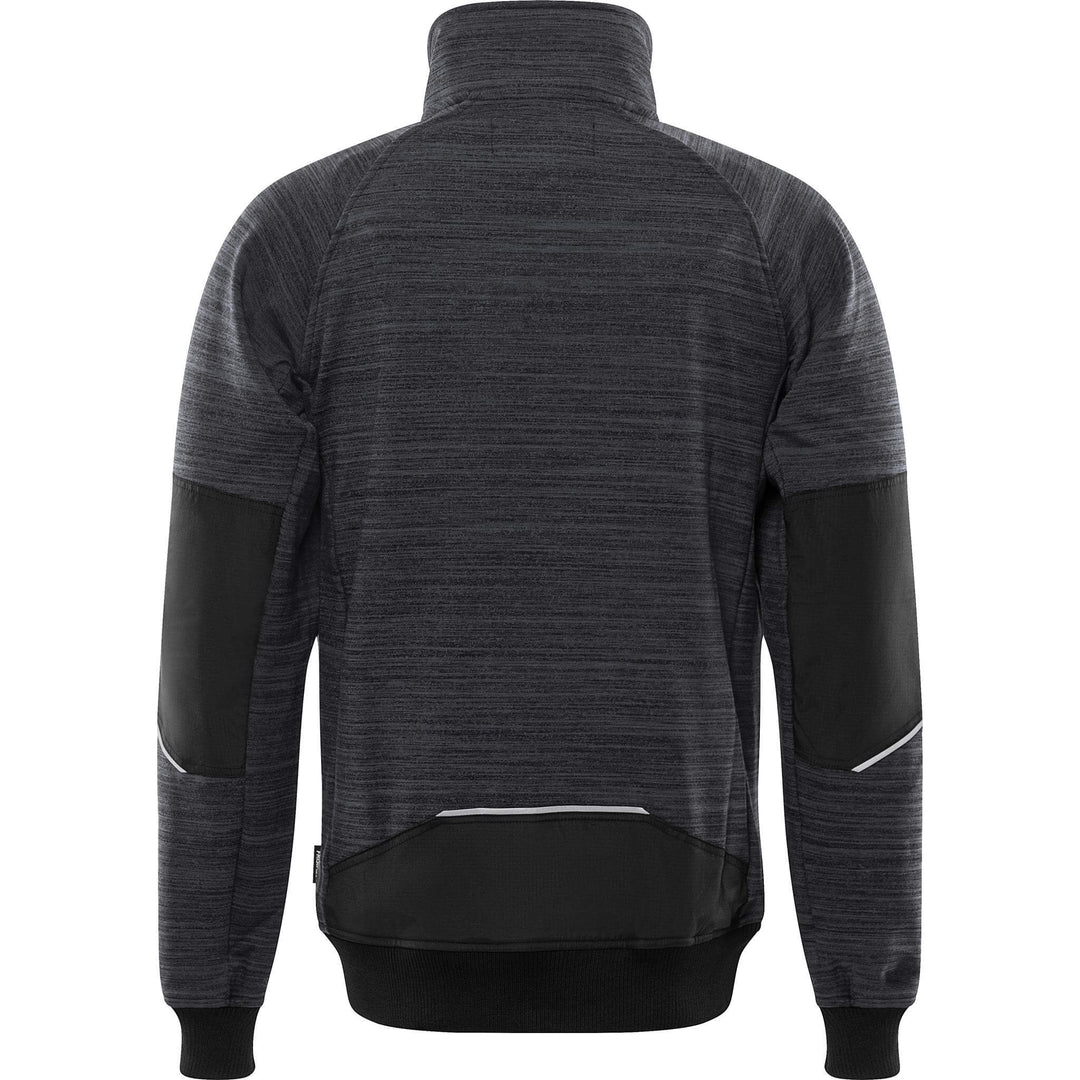 Fristads Sweatshirt Jacket - 7052 SMP Grey/Black Back1#colour_grey-black