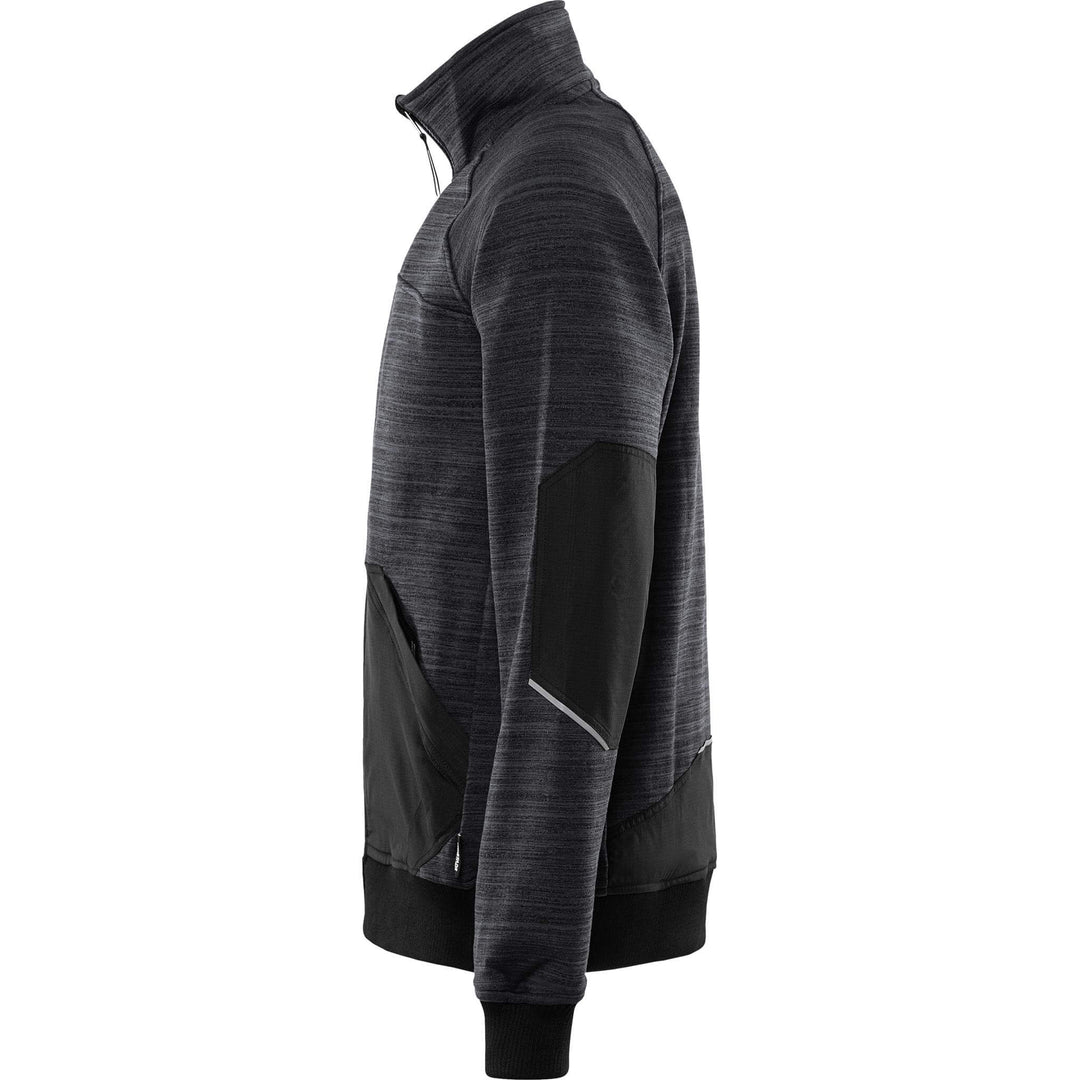 Fristads Sweatshirt Jacket - 7052 SMP Grey/Black Back2#colour_grey-black
