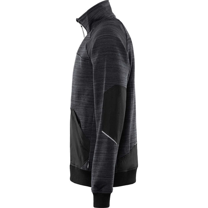 Fristads Sweatshirt Jacket - 7052 SMP Grey/Black Back2#colour_grey-black