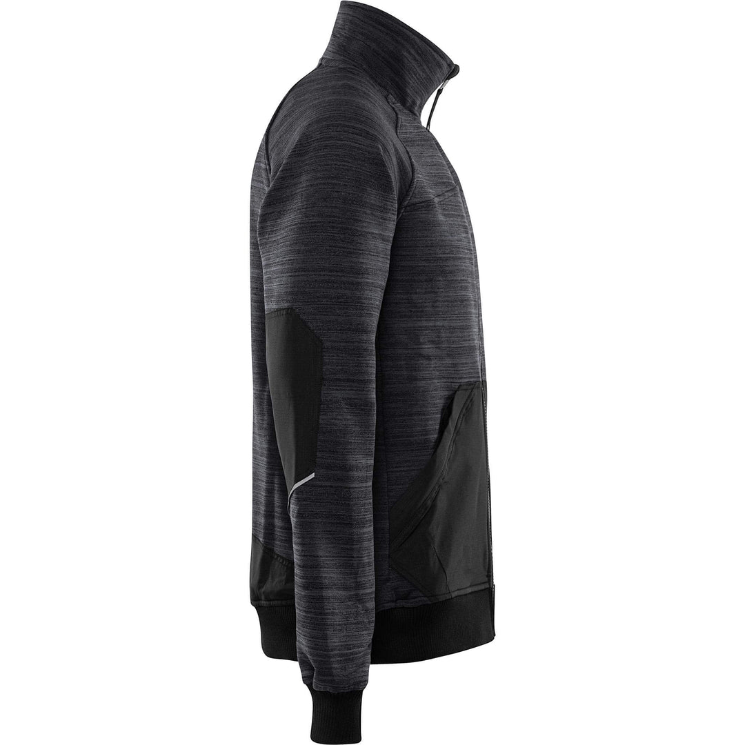 Fristads Sweatshirt Jacket - 7052 SMP Grey/Black Back3#colour_grey-black