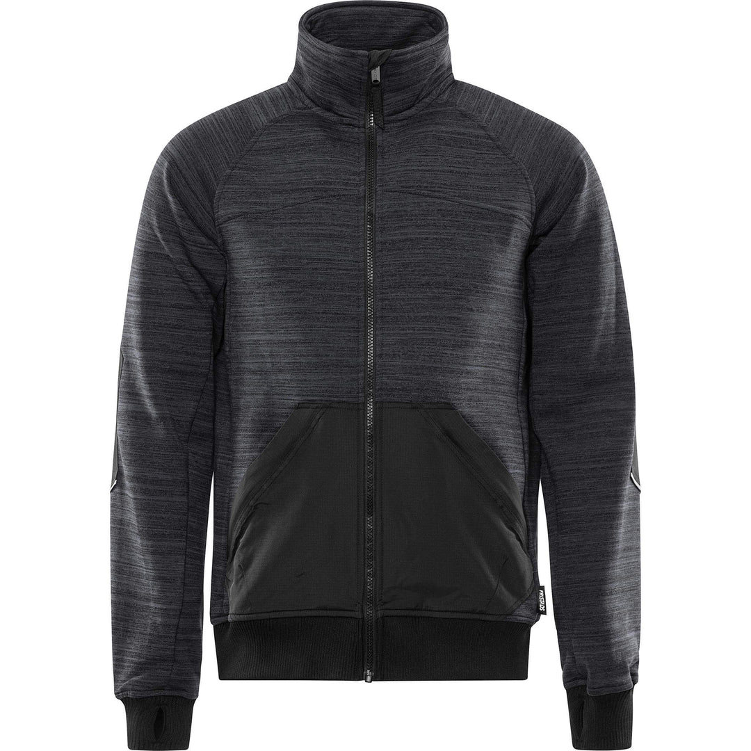 Fristads Sweatshirt Jacket - 7052 SMP Grey/Black Front1#colour_grey-black