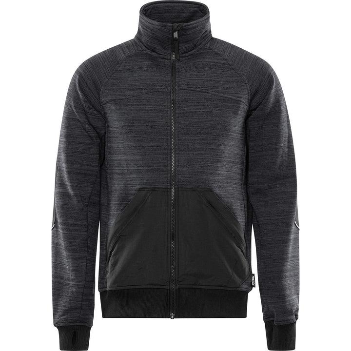 Fristads Sweatshirt Jacket - 7052 SMP Grey/Black Front1#colour_grey-black