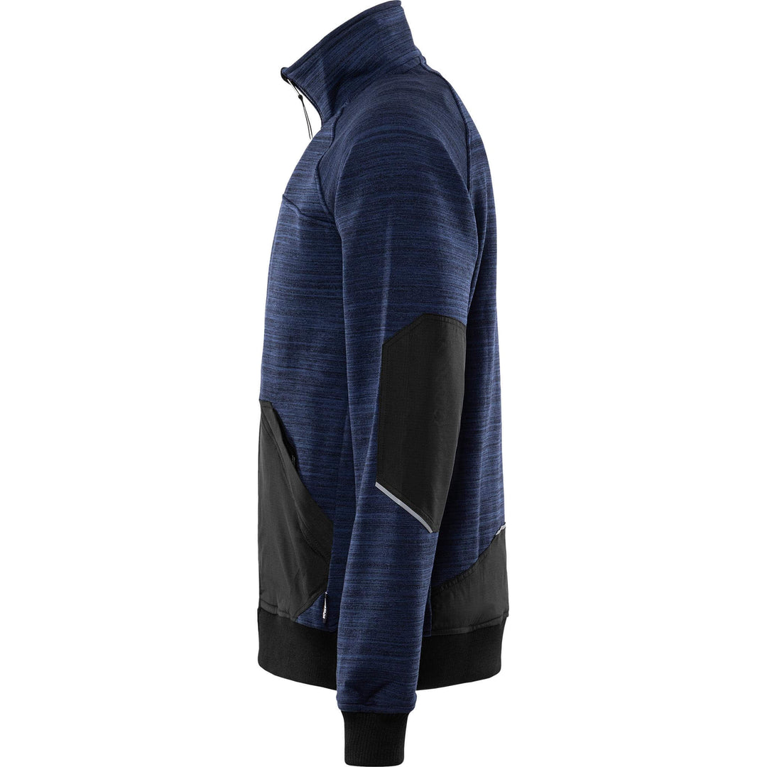 Fristads Sweatshirt Jacket - 7052 SMP Navy/Black Back2#colour_navy-black