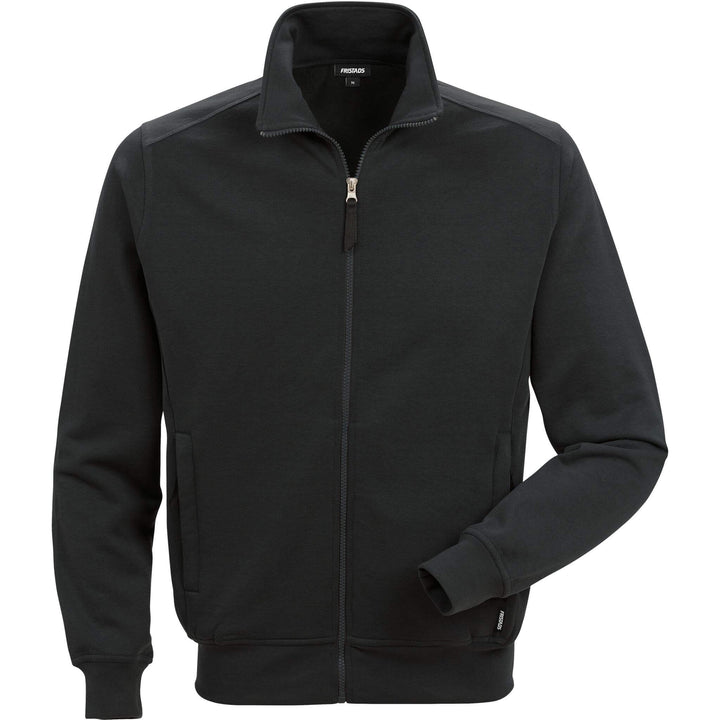 Fristads Sweatshirt Jacket - 7608 SM Black Front1#colour_black