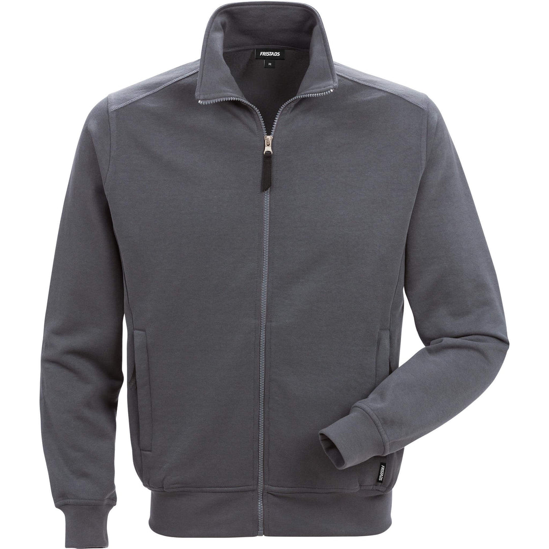 Fristads Sweatshirt Jacket - 7608 SM Dark Grey Front1#colour_dark-grey