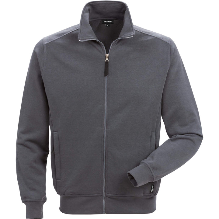 Fristads Sweatshirt Jacket - 7608 SM Dark Grey Front1#colour_dark-grey