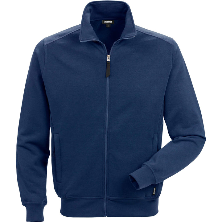 Fristads Sweatshirt Jacket - 7608 SM Navy Front1#colour_navy
