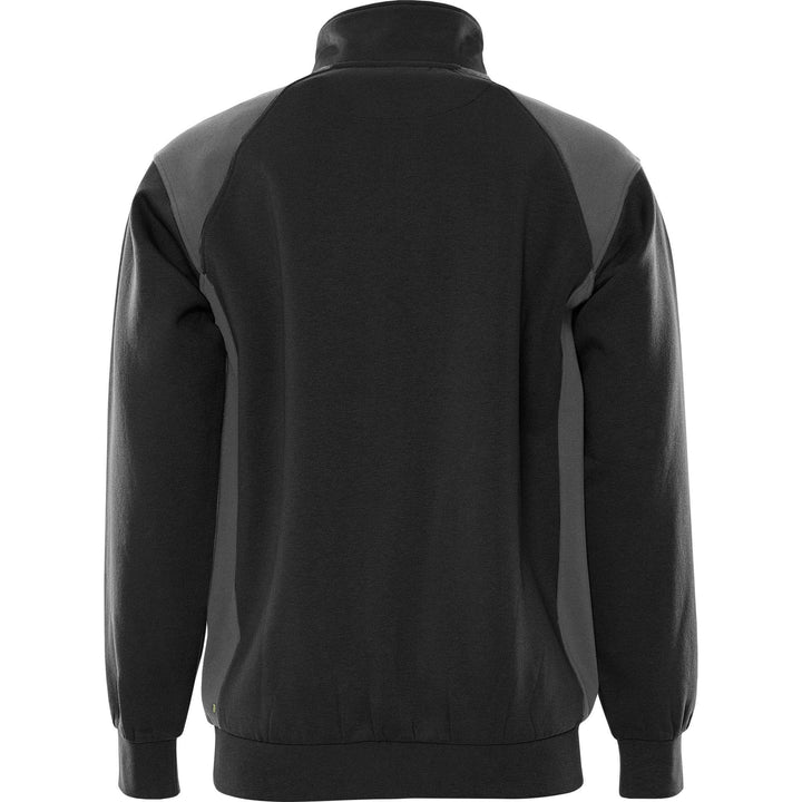 Fristads UV-Protective Half-Zip Sweatshirt - 7048 GSM Black/Grey Back1#colour_black-grey