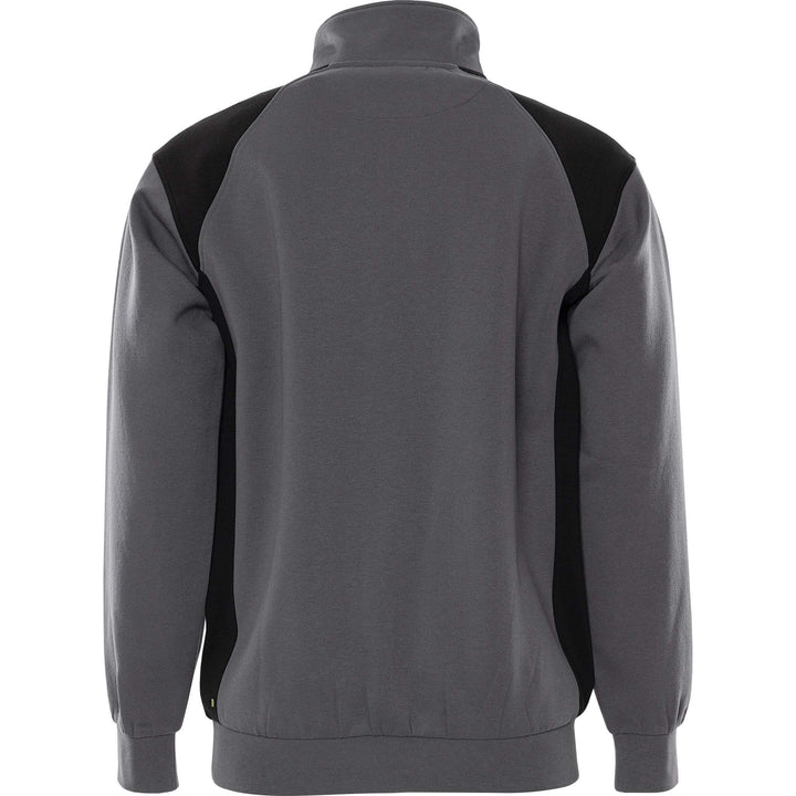 Fristads UV-Protective Half-Zip Sweatshirt - 7048 GSM Grey/Black Back1#colour_grey-black