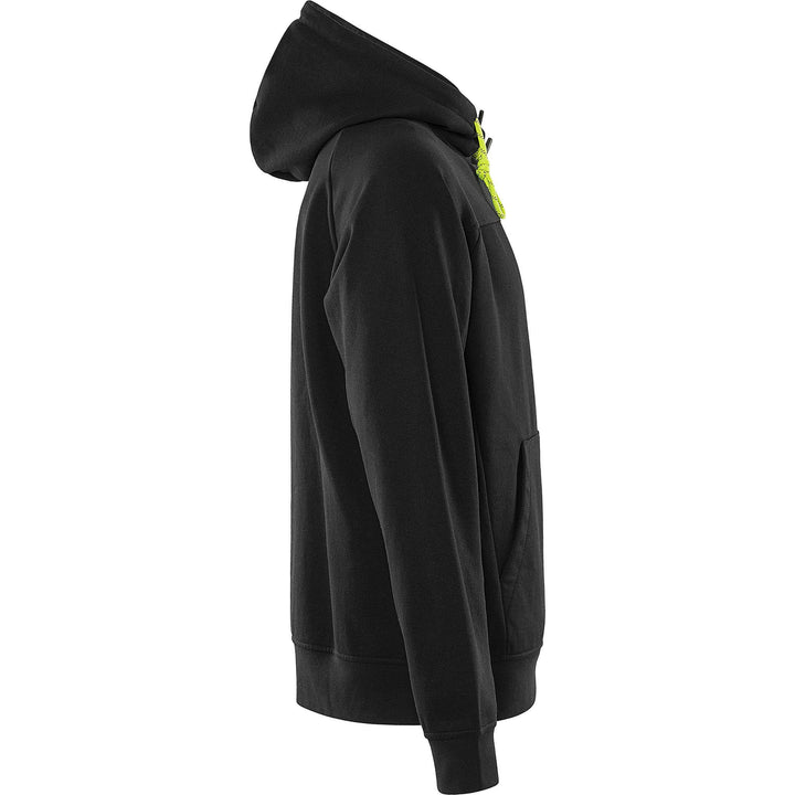 Fristads UV-Protective Hooded Sweatshirt - 7551 GSM Black/Hi-Vis Yellow Back3#colour_black-hi-vis-yellow