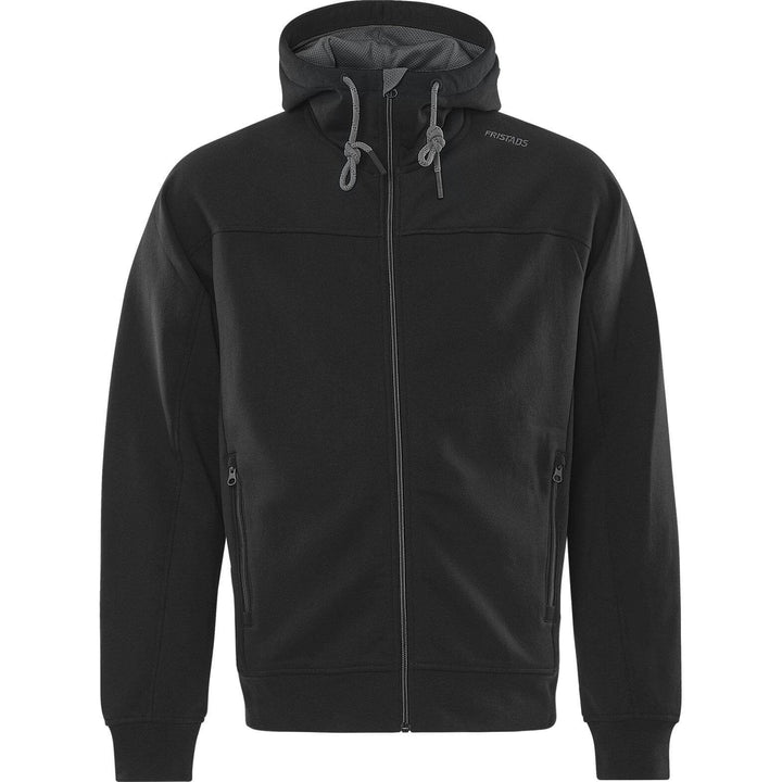 Fristads UV-Protective Hooded Sweatshirt Jacket - 7550 GSM Black/Grey Front1#colour_black-grey