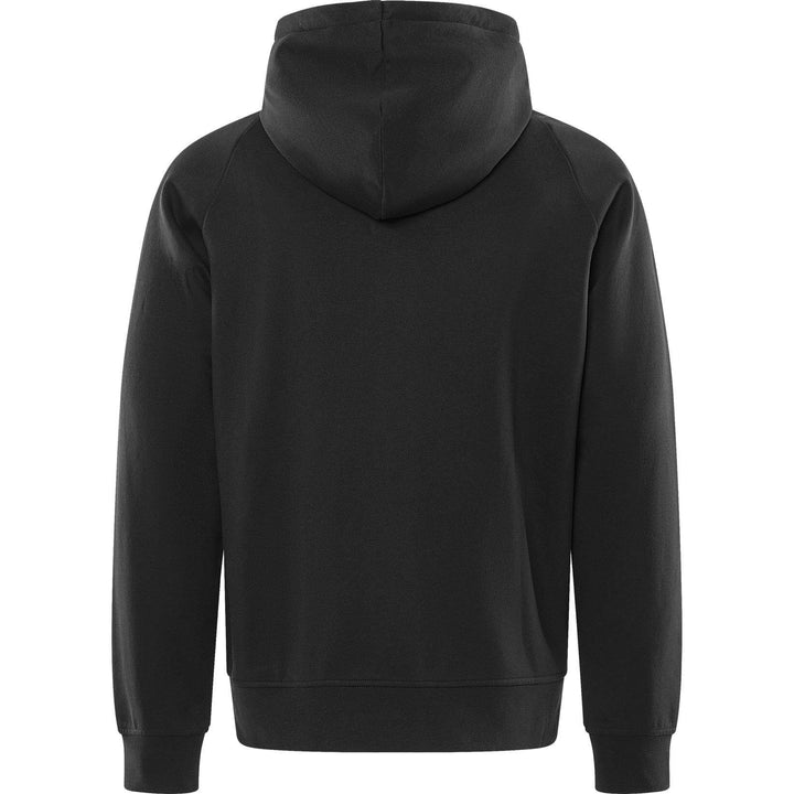 Fristads UV-Protective Hooded Sweatshirt Jacket - 7550 GSM Black/Hi-Vis Yellow Back1#colour_black-hi-vis-yellow