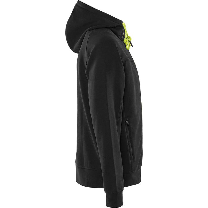Fristads UV-Protective Hooded Sweatshirt Jacket - 7550 GSM Black/Hi-Vis Yellow Back3#colour_black-hi-vis-yellow