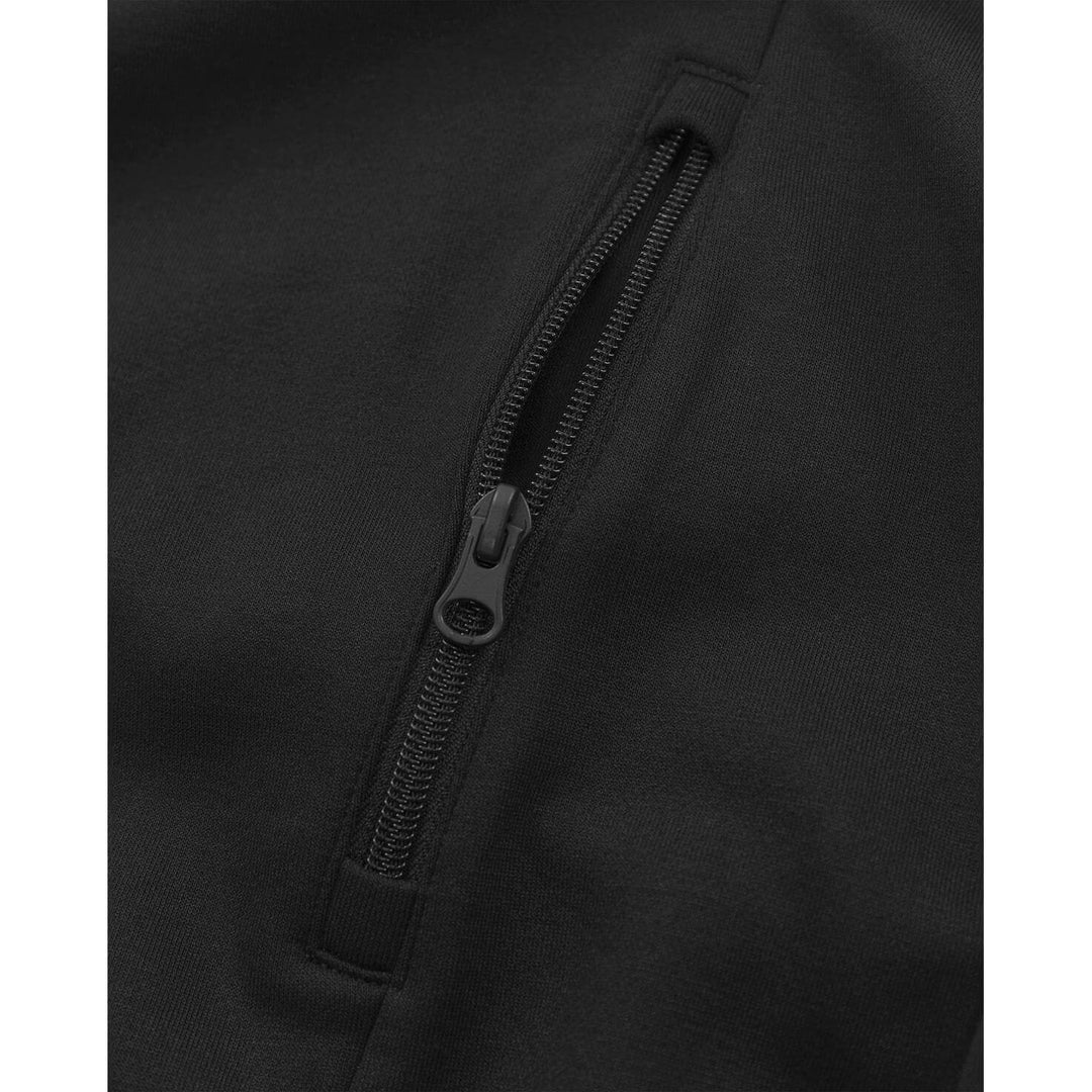 Fristads UV-Protective Hooded Sweatshirt Jacket - 7550 GSM Black/Hi-Vis Yellow Detail2#colour_black-hi-vis-yellow