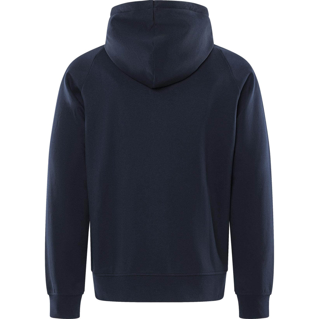 Fristads UV-Protective Hooded Sweatshirt Jacket - 7550 GSM Dark Navy/Hi-Vis Yellow Back1#colour_dark-navy-hi-vis-yellow