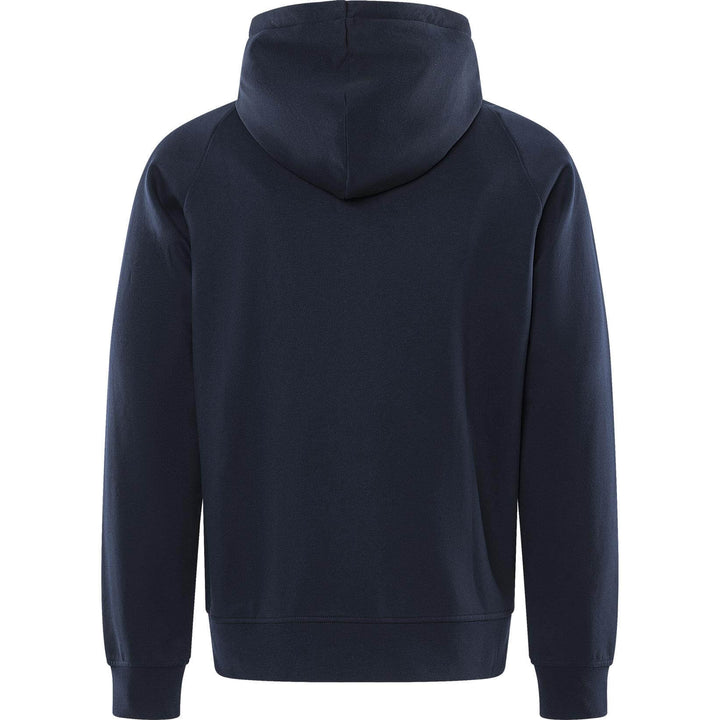 Fristads UV-Protective Hooded Sweatshirt Jacket - 7550 GSM Dark Navy/Hi-Vis Yellow Back1#colour_dark-navy-hi-vis-yellow