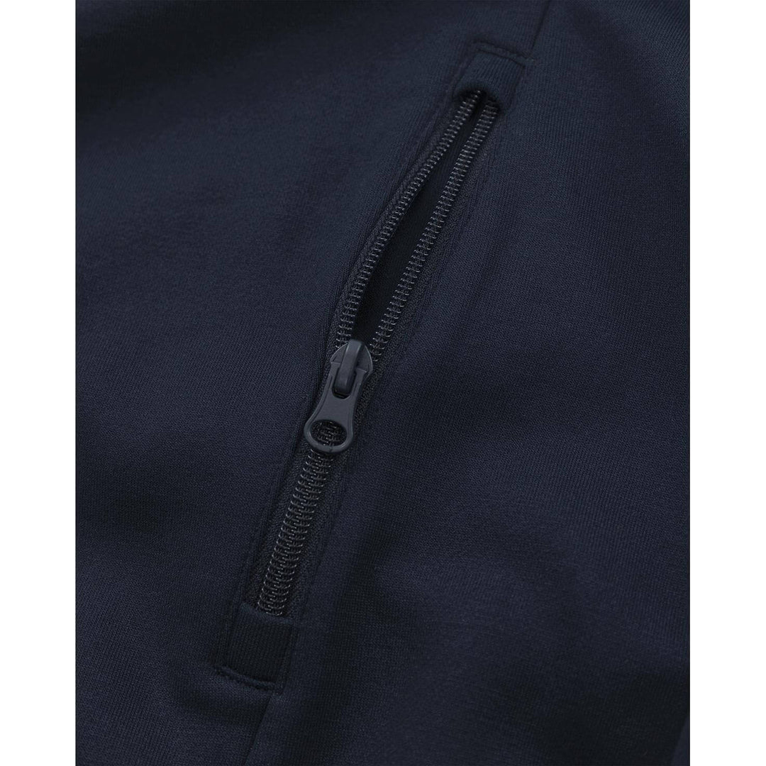 Fristads UV-Protective Hooded Sweatshirt Jacket - 7550 GSM Dark Navy/Hi-Vis Yellow Detail2#colour_dark-navy-hi-vis-yellow