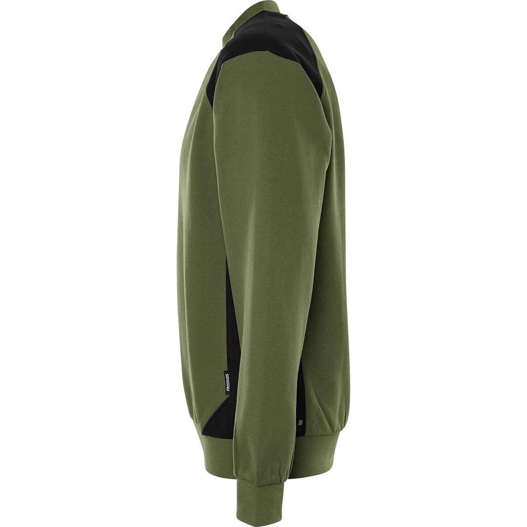 Fristads UV-Protective Sweatshirt - 7148 GSM Army Green/Black Back2#colour_army-green-black