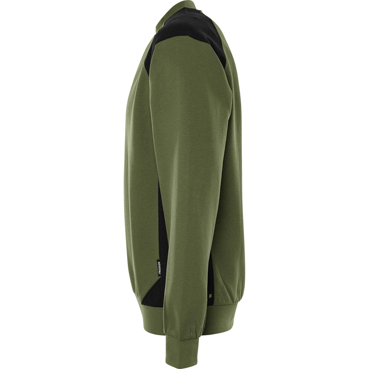 Fristads UV-Protective Sweatshirt - 7148 GSM Army Green/Black Back2#colour_army-green-black