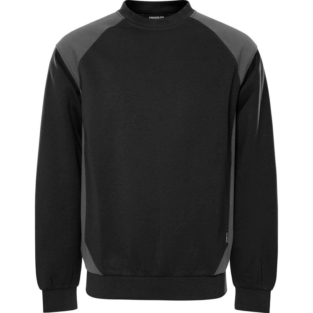 Fristads UV-Protective Sweatshirt - 7148 GSM Black/Grey Front1#colour_black-grey