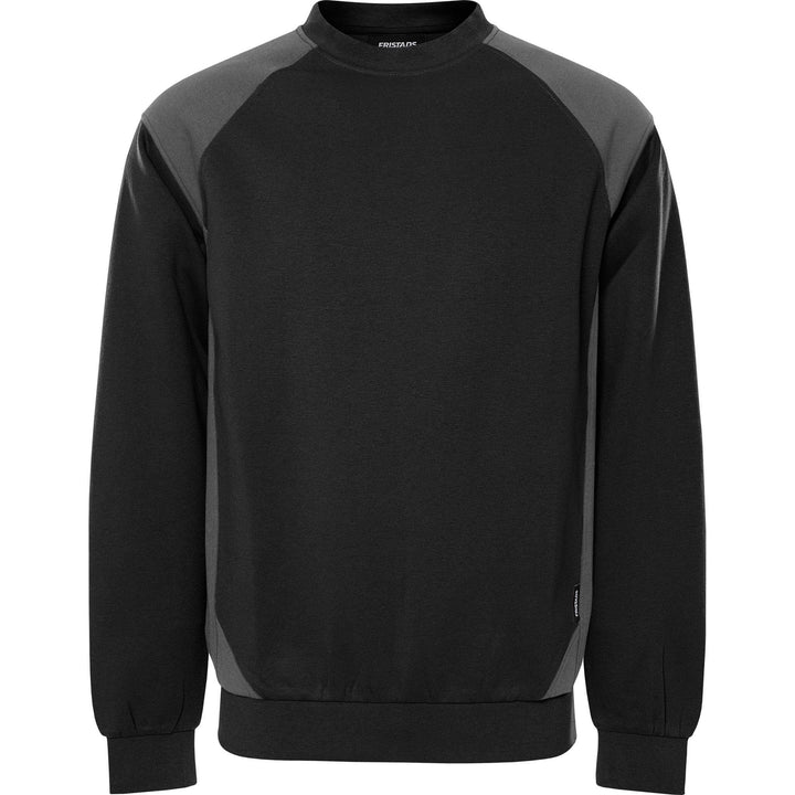 Fristads UV-Protective Sweatshirt - 7148 GSM Black/Grey Front1#colour_black-grey