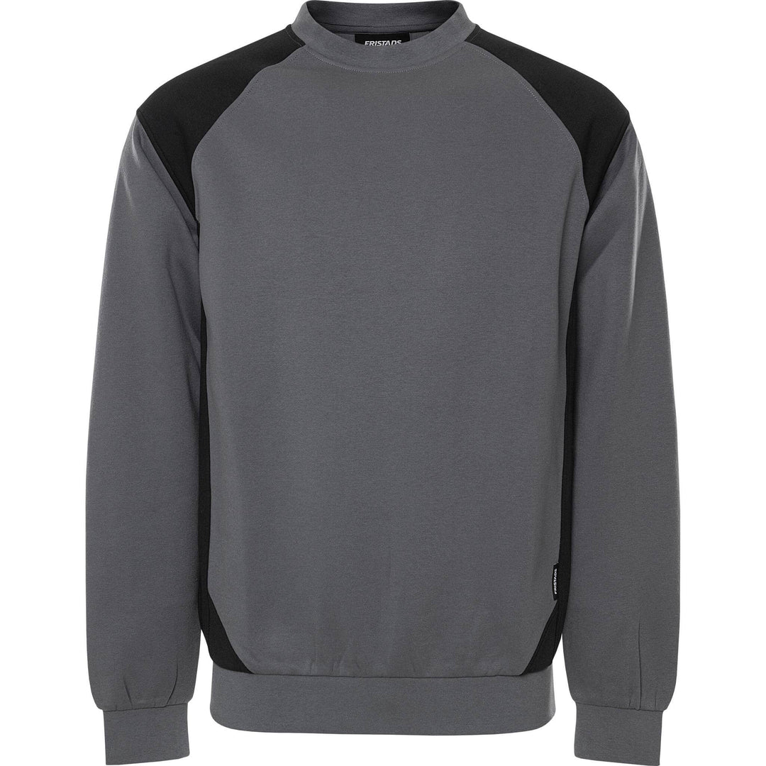 Fristads UV-Protective Sweatshirt - 7148 GSM Grey/Black Front1#colour_grey-black
