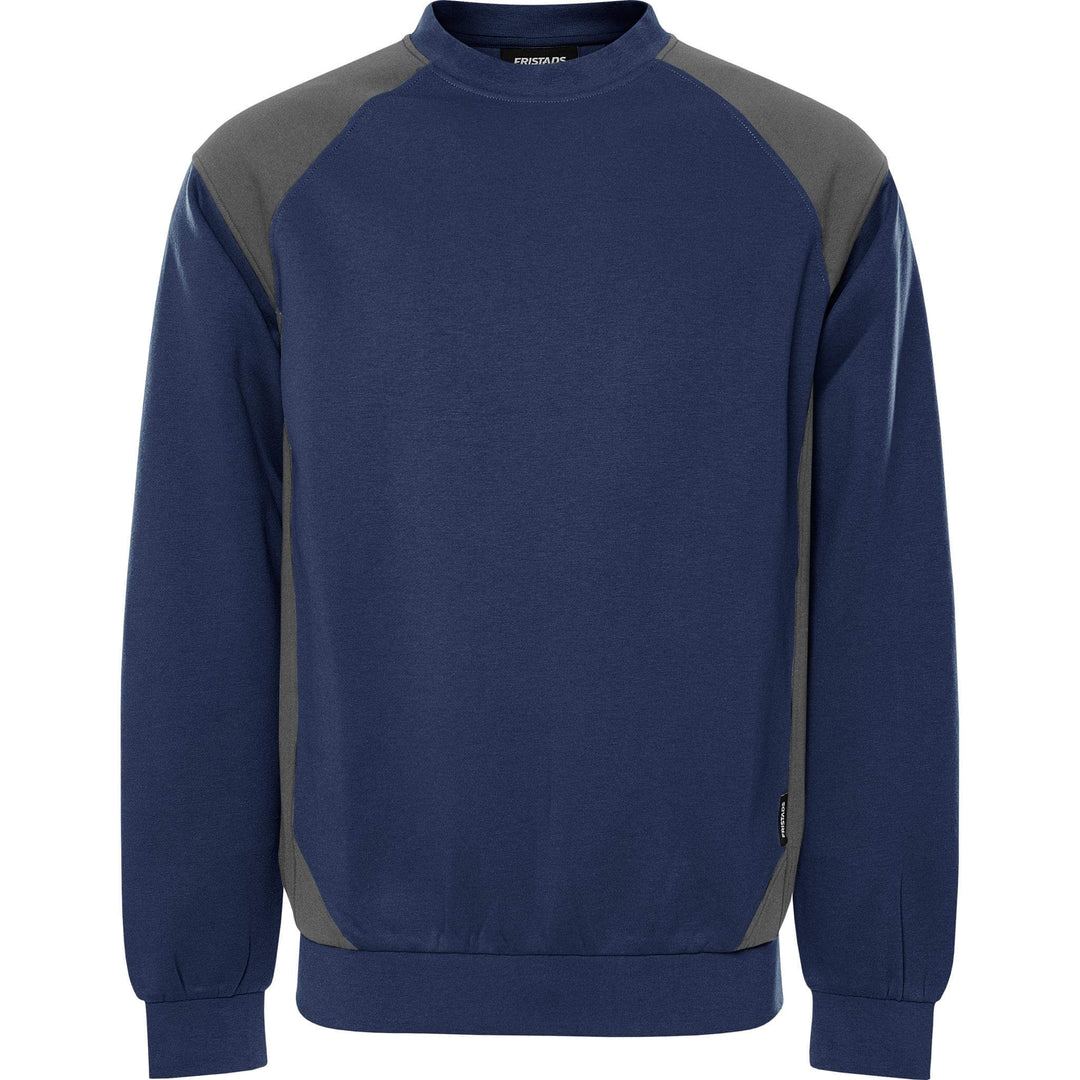 Fristads UV-Protective Sweatshirt - 7148 GSM Navy/Grey Front1#colour_navy-grey
