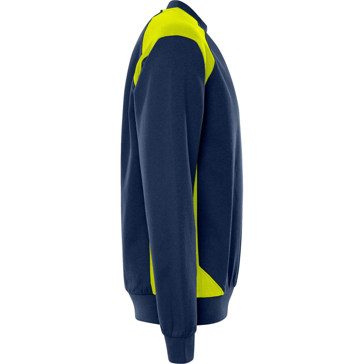 Fristads UV-Protective Sweatshirt - 7148 GSM Navy/Hi-Vis Yellow Back3#colour_navy-hi-vis-yellow