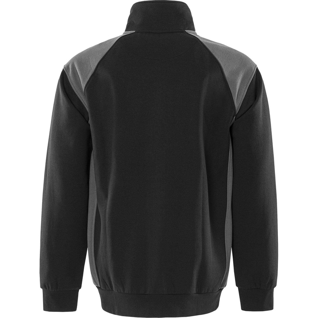 Fristads UV-Protective Sweatshirt Jacket - 7248 GSM Black/Grey Back1#colour_black-grey
