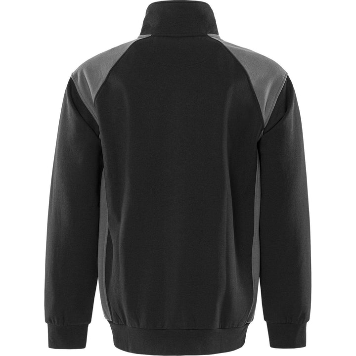 Fristads UV-Protective Sweatshirt Jacket - 7248 GSM Black/Grey Back1#colour_black-grey