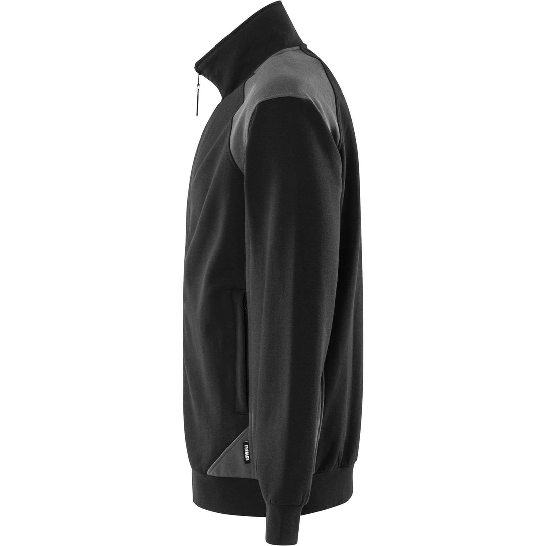 Fristads UV-Protective Sweatshirt Jacket - 7248 GSM Black/Grey Back2#colour_black-grey
