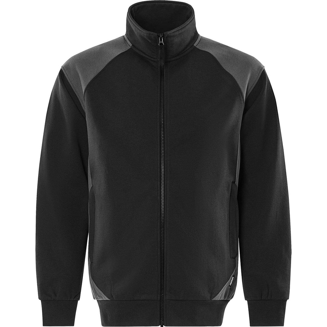 Fristads UV-Protective Sweatshirt Jacket - 7248 GSM Black/Grey Front1#colour_black-grey