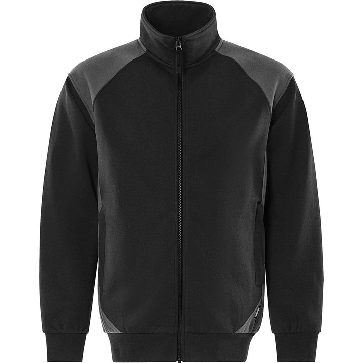 Fristads UV-Protective Sweatshirt Jacket - 7248 GSM Black/Grey Front1#colour_black-grey
