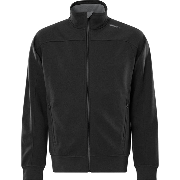 Fristads UV-Protective Sweatshirt Jacket - 7552 GSM Black/Grey Front1#colour_black-grey